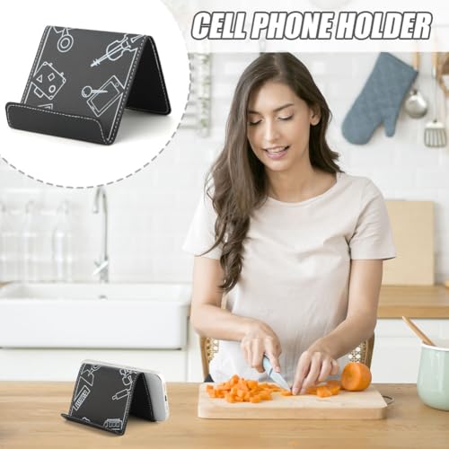 Airplane Phone Holder, Foldable Flexible Travel Phone Stand - color: Black