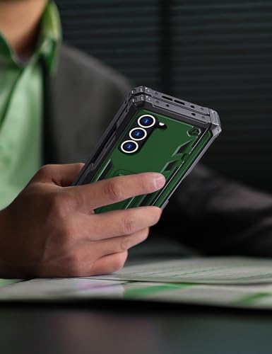 KJSK for Samsung Galaxy Z Fold 5 Case,with S Pen Holder+Belt Clip Holster+Built-in Kickstand+Hinge Protection,Heavy Duty Military Grade Drop Proof Case for Galaxy Z Fold 5(Green) - color: Green