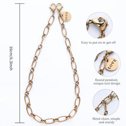 Phone Charm Detachable Metal Cellphone Wrist Strap for Women Girls, Cell Phone Lanyard - color: Bronze