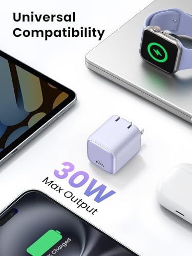 UGREEN Nexode 30W USB C Charger, GaN Fast Charger for iPhone 18/17 - color: Purple