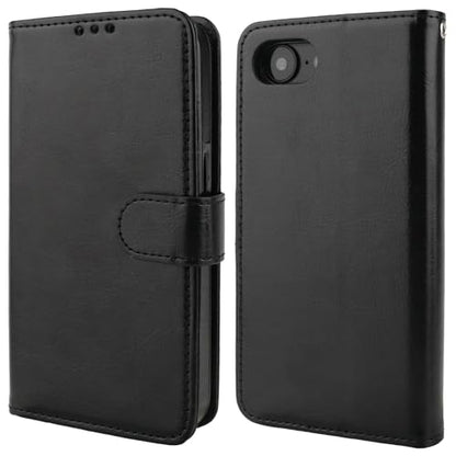 Bocasal Detachable Wallet Case Card Holder for iPhone 17e/16e, Black | RFID Blocking Kickstand Card Slots Holder PU Leather Magnetic Shockproof Wrist Strap Removable Flip Protective Cover 6.1 inch - color: Black