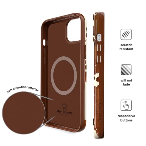 VELVET CAVIAR for iPhone 15 Case Western - Compatible with MagSafe - 10ft Drop Tested - Cocoa Cow Print - color: Cocoa Cow Print, size: 15