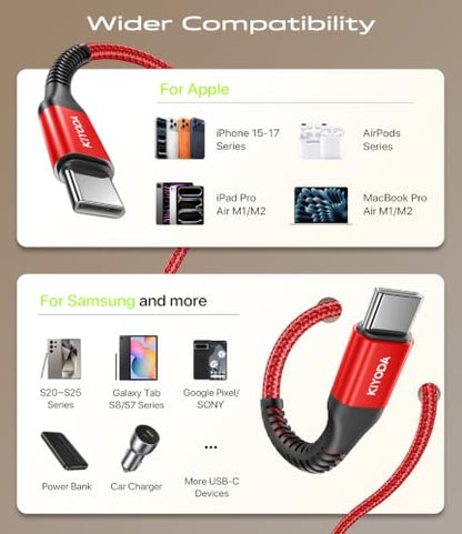 USB to USB C Cable 3A Fast Charging 3FT USB A to USB C Cable for CarPlay - color: Red, size: 3FT, style: USB C to USB C