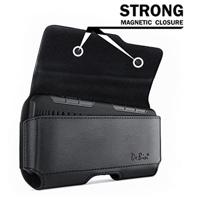 Case for Large iPhone Plus, Pro Max Cell Phones, Samsung Galaxy S24+ Plus 5G to S10+ Plus Smartphones – Cellphone Belt Holder Clip Holster Carry Pouch Man Women (Fits Phone with Case on) Black - color: Black, size: Large Plus/Max Models