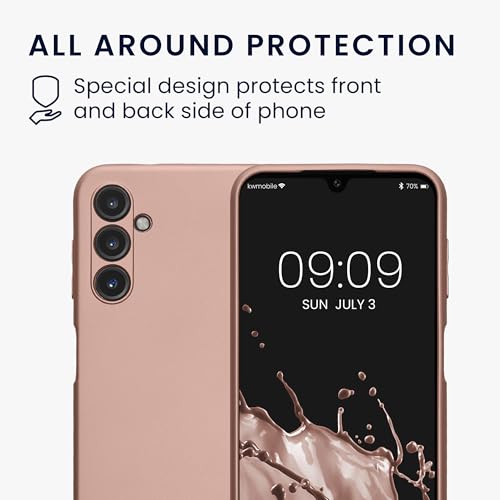 kwmobile Case Compatible with Samsung Galaxy A14 5G Case -Soft TPU Back Phone Cover - with Metallic Look - Metallic Rose Gold - color: metallic rose gold, size: Galaxy A14 5G