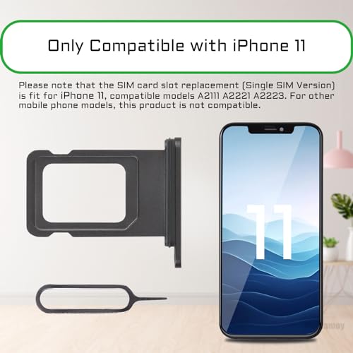 for iPhone 11 Black Single SIM Card Tray Slot Replacement