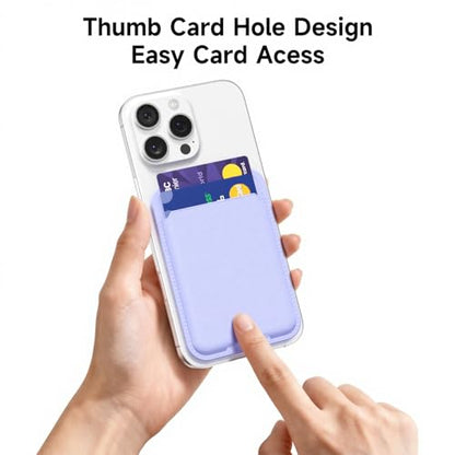 oakxco Phone Wallet Stick On, Slim Thin Adhesive ID Credit Card Holder Wallet Pocket Back of Phone Case, Hard Shell Plastic Sleeve Sticky Card Wallets Pouch for iPhone Samsung Pixel, Purple Lavender - color: Lilac