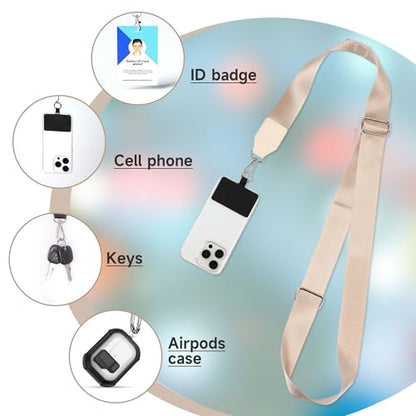 FUVLIFE Cell Phone Lanyard Crossbody, Clip and Go Phone Strap with Wallet - color: Gold