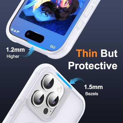 SKYLMW Compatible with iPhone 16 Pro Case with Stand,Translucent | iPhone 16 Pro Phone Case 6.3",Magnetic Ring Stand,Compatible with MagSafe,Military-Grade Protection,Great Grip Feeling - color: Translucent, size: Iphone 16 Pro