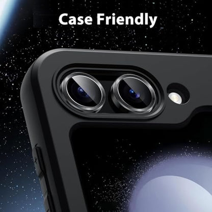 2-Pack Camera Lens Protectors for Galaxy Z Flip7, Glitter Bling Sparkly Camera Cover with Aluminum Edging,Individual Metal Lens Cover [Case Friendly],Bling Black - color: Bling Black