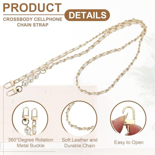 uxcell Phone Lanyard, Crossbody Cellphone Chain with Tether Tabs - color: White