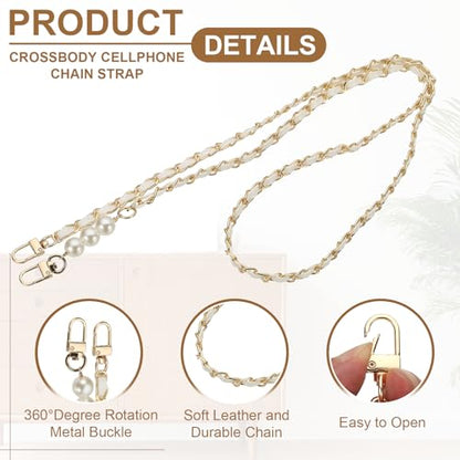 uxcell Phone Lanyard, Crossbody Cellphone Chain with Tether Tabs - color: White