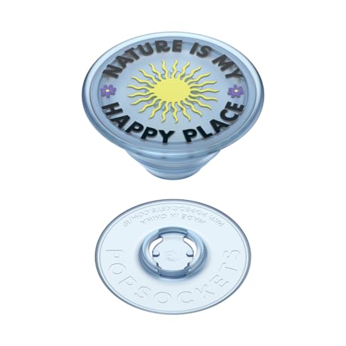 PopSockets Adhesive Phone Grip, Holder, Phone Stand, Plant-Based - Nature - color: Nature Is My Happy Place Translucent