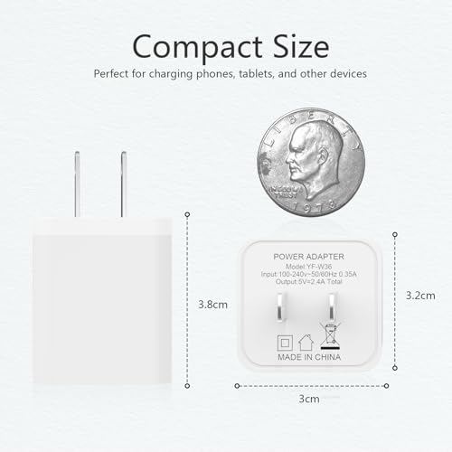 5Pack USB Wall Charger 2.4A Dual USB Port Cube Power Plug Adapter