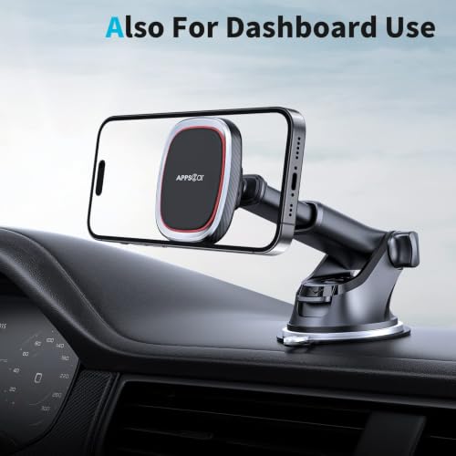 APPS2Car Magnetic Phone Holder for Car, Dashboard Windshield Phone Mount