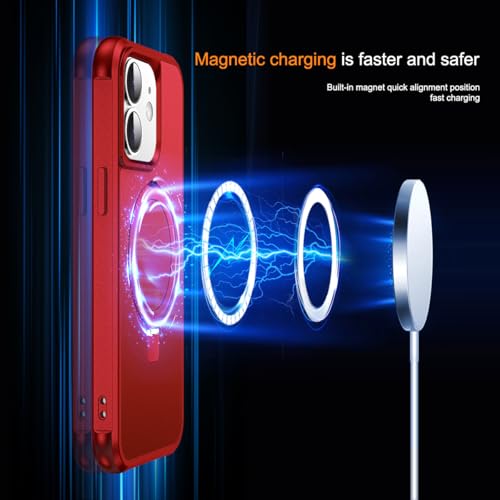 SKYLMW Compatible with iPhone 11 Case with Stand,Red | iPhone 11 Phone Case 6.1",Magnetic Ring Stand,Compatible with MagSafe,Military-Grade Protection,Great Grip Feeling - color: Red, size: Iphone 11