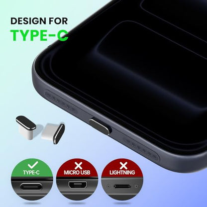 5PCS USB C Dust Plug & iPhone Speaker Protector for iPhone 17 Pro Max - color: Deep Blue