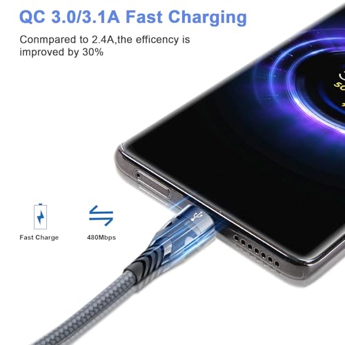 SIQIWO USB C Splitter Multi Charger Cable, QC 3.0 Fast Charging [4Ft/2Pack]