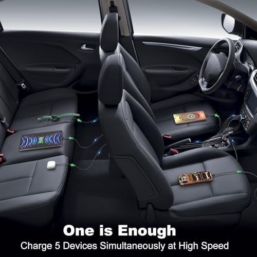 OKRAY 90W 5-Port USB C Car Charger, Dual PD30W USB-C Super Fast Charging - size: 3 Pack