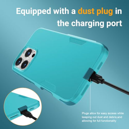 jaroco Magnetic for iPhone 16 Pro Max Case Heavy Duty Rugged Dual-Layer Teal - color: Teal, size: iPhone 16 Pro Max