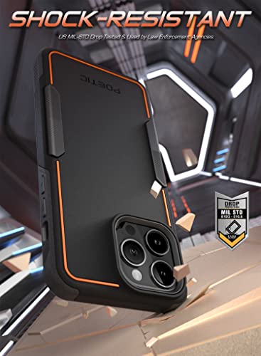 Poetic Neon iPhone 14 Pro Max Case, Heavy Duty Dual Layer Slim Shockproof Cover, Wireless Charging Compatible, Anti-Slip, 6.7 Inch - Black - color: Black, size: iPhone 14 Pro Max