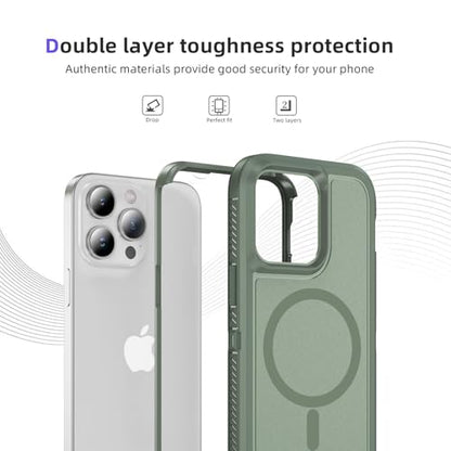 Magnetic for iPhone 13 Pro Max Case, Compatible with MagSafe, Shockproof Dustproof Drop Proof, Military Grade Double Layer Protection, Green - color: Magnetic Green, size: iPhone 13 PRO MAX