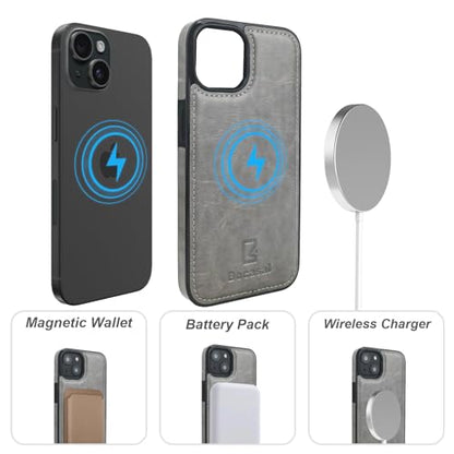 Bocasal for MagSafe Wallet Case Card Holder for iPhone 14, Grey - color: Gray for MagSafe
