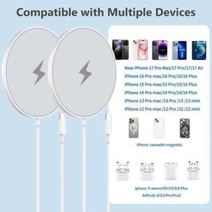 Magnetic iPhone Wireless Charger 15W Mag Safe Fast Wireless Charger Pad 3FT - size: 3FT