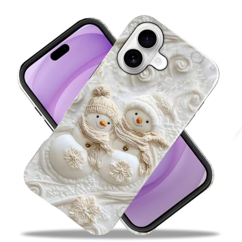 Compatible with iPhone 17,Anti-Scratch Glossy Case Cover,Christmas Snowman - color: Christmas Snowman, size: IPhone 17