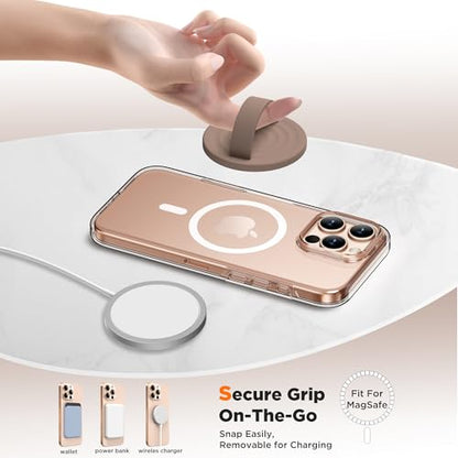 Magnetic Phone Grip for MagSafe, Silicone Ring Grip, Light Brown - color: Light Brown