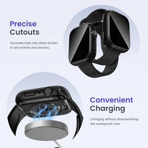 Goton Privacy Waterproof Case for Apple Watch Series 11/10 42mm - color: Matte Black, size: 42 mm