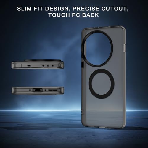 GUAGUA for OnePlus 13 Case [Compatible with MagSafe] Translucent Matte Back Shockproof Slim Fit Drop Proof Protection Anti-Fingerprint Cover Phone Case for OnePlus 13 5G 2025, Black