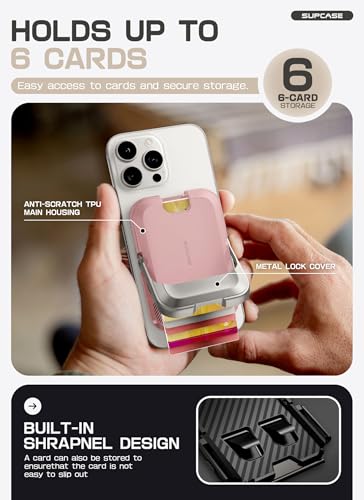 SUPCASE for MagSafe Wallet with Stand, Hold 6 Cards, Blush Pink - color: Blush Pink