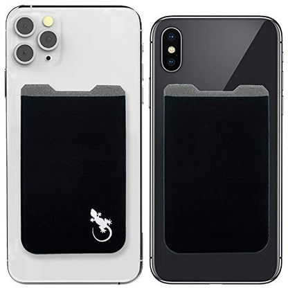 Phone Wallet - Adhesive Card Holder - Cell Phone Pouch - Stick on Lycra Pocket by Gecko - Carry Credit Cards and Cash - color: COMBO - GECKO
