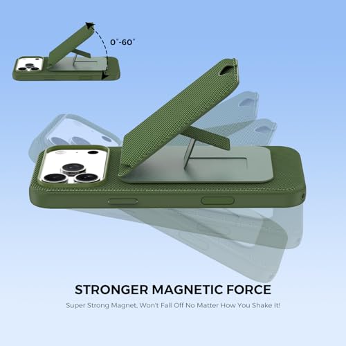 for MagSafe Wallet with Stand, Magnetic Phone Case Set, RFID Blocking, Slim Detachable Stand Card Holder, Tech Fabric for iPhone 17 Pro Max (Mint green (Case+ Card Holder), iPhone 17 Pro Max) - color: Mint green (Case+ Card Holder)