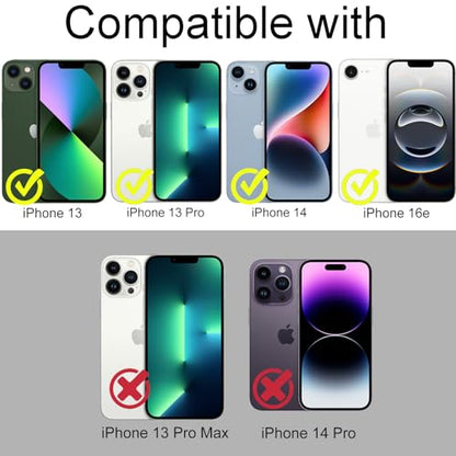 TENOC Screen Protector for iPhone 13 & iPhone 13 Pro & iPhone 14 & iPhone 16e & iPhone 17e, 5-Pack Clear 9H Tempered Glass Film Cover Sensor Protection Case Friendly for 6.1 inch