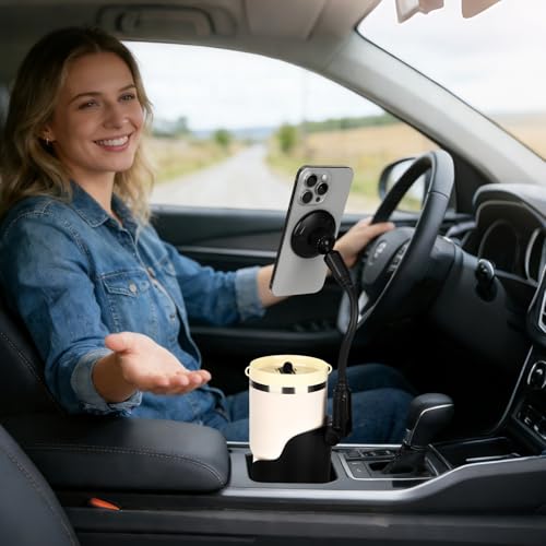 Cup Holder Phone Holder for Car, Car Phone Mount for Magsafe - color: Blue