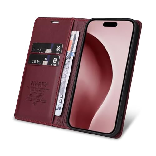 Caseurban Compatible with iPhone 16 Pro Wallet Case PU Leather Flip Folio Case with Card Holder Magnetic Closure Shockproof Protective Phone Cover Black - color: Black, size: iPhone 16 Pro