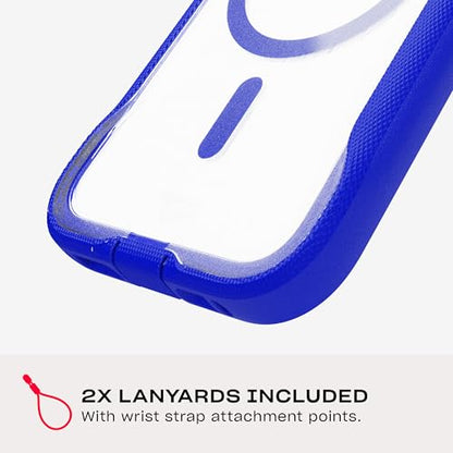 Tech21 EvoPro for iPhone 16 Pro Compatible with MagSafe - Impact Protection Case 21x Military Standard Tested - in Clear/Blue - color: Clear/Blue, size: iPhone 16 Pro