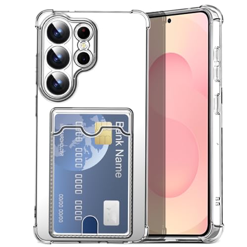 AICase for Samsung Galaxy S26 Ultra Case with Card Holder Clear, Slim Thin Lightweight Transparent Wallet TPU Protective Phone Case with Credit Card Slot - color: Card Holder, size: S26 ULTRA
