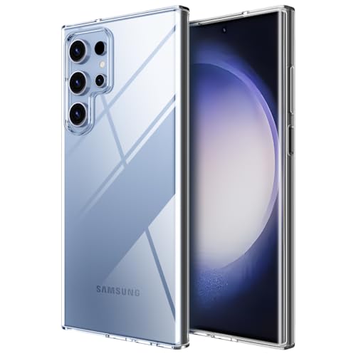 Silicone Clear Samsung Galaxy S23 Ultra Case,Thin with Comfort Grip | Soft Slim-Fit TPU Galaxy S23 Ultra Phone Cover,Non-Slip,Shockproof Protection,Scrath-Resistant - size: galaxy s23 ultra case