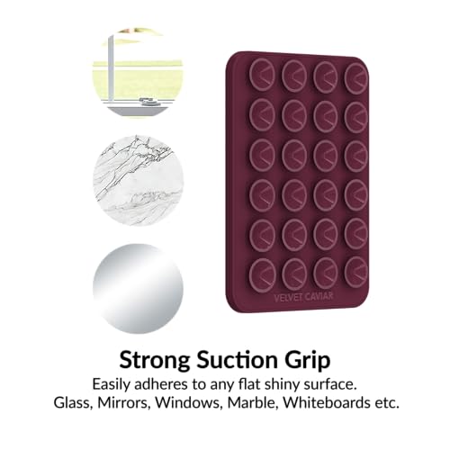 Velvet Caviar Suction Cup Phone Case Mount Compatible with MagSafe Devices Only - Magnetic Silicone Sticky Phone Grip Holder for iPhone Back of Phone - Mirror Gripper (Burgundy 1990) - color: Burgundy 1990