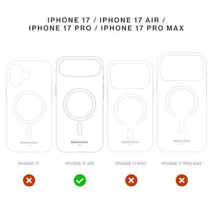 Native Union (Re Clear Case – Transparent Anti-Yellowing Case – MagSafe Compatible with Built-in Magnets – Recycled Materials – Ultra-Durable with Military Grade Drop Protection for iPhone Air - size: iPhone Air