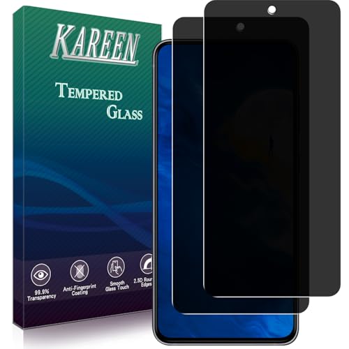 KAREEN Privacy Screen Protector for Samsung Galaxy S21 FE Tempered Glass - color: Black