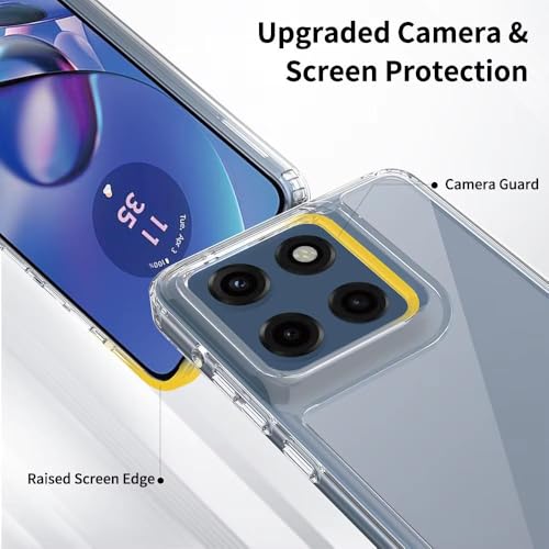 for Moto G Stylus 5G 2025 Case Crystal Clear Slim Hard Case Hybrid Shockproof Bumper with Tempered Glass Screen Protector Full Body Anti-Yellow Anti-Scratch Phone Protective Cover - color: Moto G Stylus 5G 2025