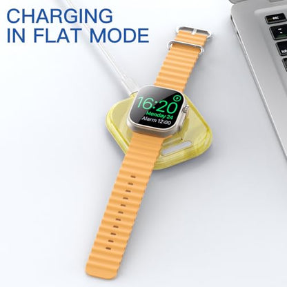 for Apple Watch Charger Stand, Magnetic Fast Charging Dock Portable Design - color: Marble Yellow