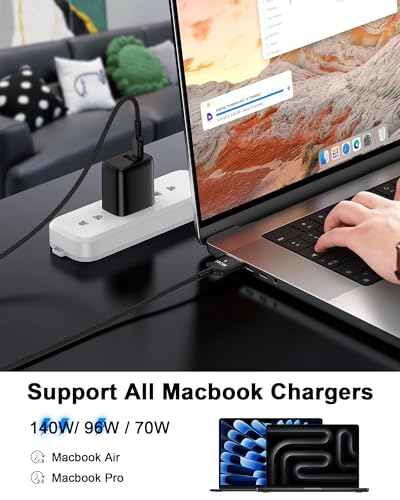 140W MagSafe 3 Cable 6.6ft for MacBook Pro (16/14, M5 M4 M3) & MacBook Air - color: Black