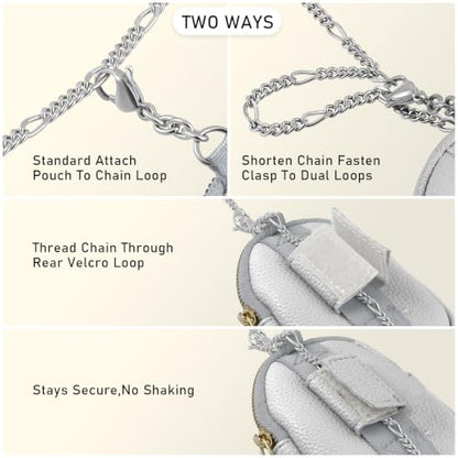 Phone Strap With Wallet,Adjustable Phone Lanyard CrossbodySilver - color: Silver