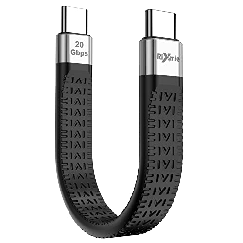 Rixmie Short 5-Inch USB-C to USB-C Cable, 100W PD, 20Gbps, 4K 60Hz