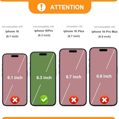 Bocasal Detachable Wallet Case Card Holder for iPhone 16 Pro, Rose Gold | RFID Blocking Kickstand Card Slots Holder PU Leather Magnetic Shockproof Wrist Strap Removable Flip Protective Cover 6.3 inch - color: Rose Gold
